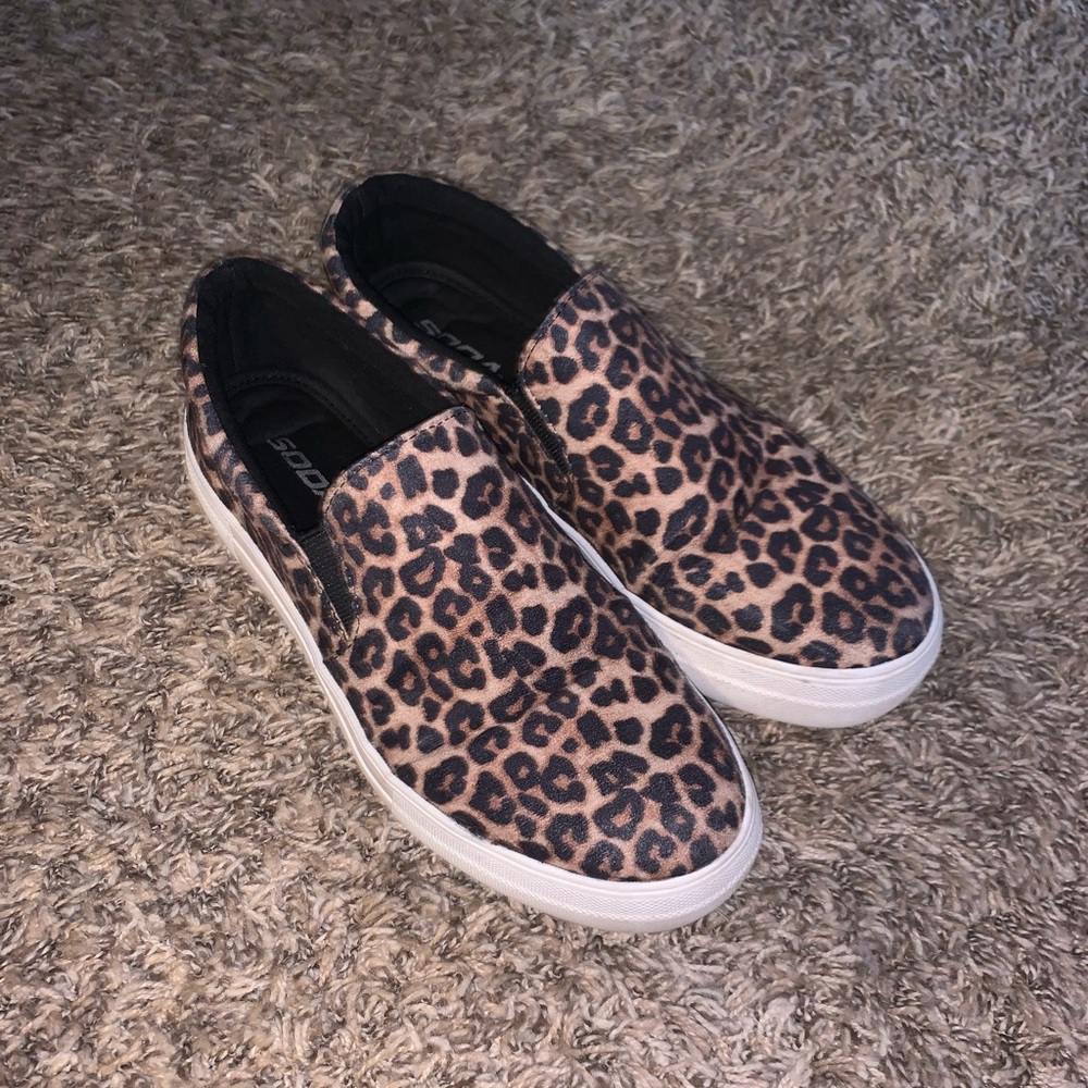 Cheetah Print Soda Slip Ons
